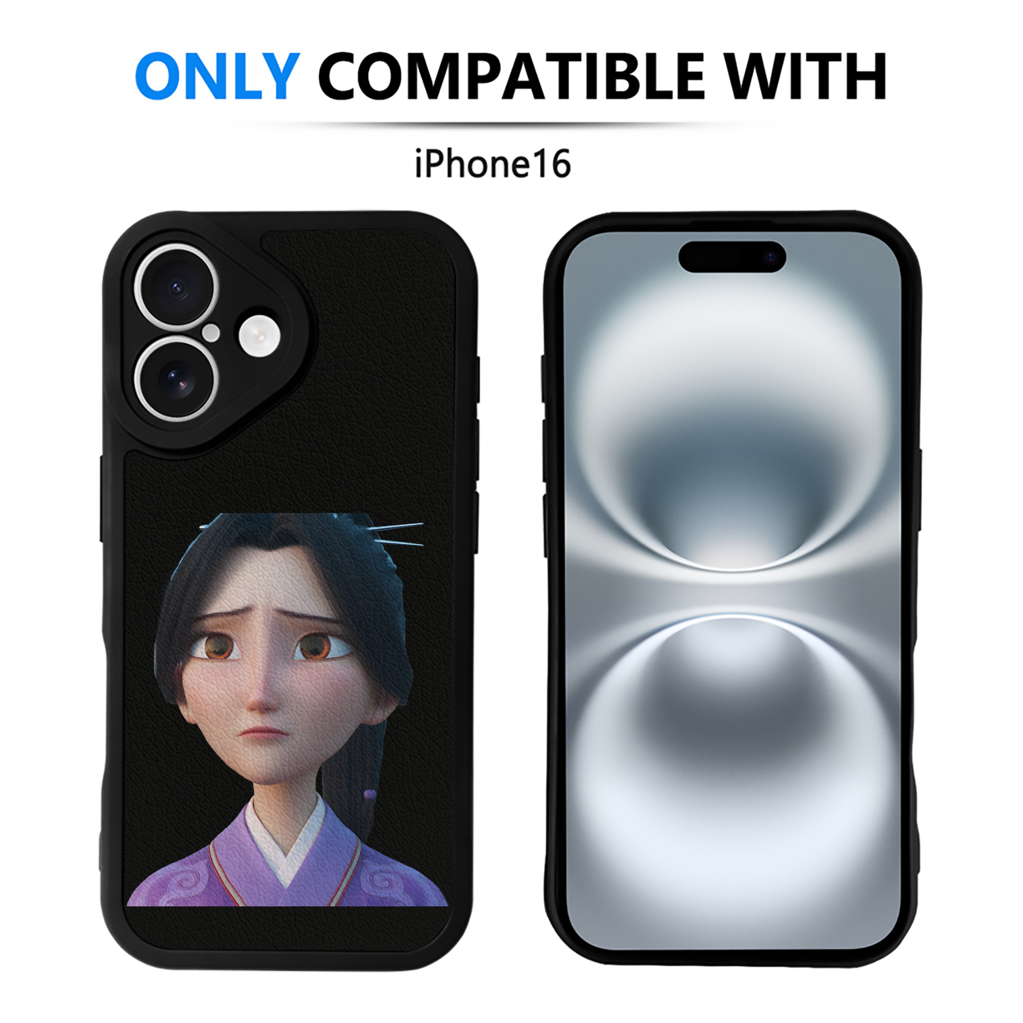 （画像用） Ne Zha 2 ナタ 魔童の大暴れ 【iPhone 16シリーズ対応】シリコンスマホケース（レザー調） 材質：シリコン